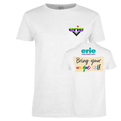  Womens White Short Sleeve Tee - Erie Pride