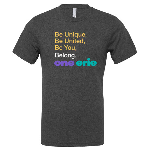  Bella + Canvas Dark Grey Heather CVC T Shirt - One Erie