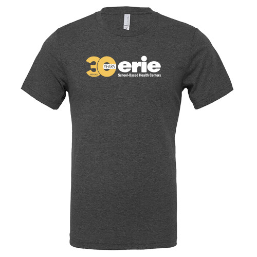  Bella + Canvas Dark Grey Heather CVC T Shirt - 30 Years erie School Based Health Centers