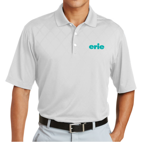  Nike Dri Fit White Cross Over Texture Polo - erie