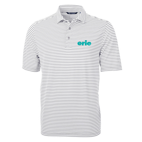  C&B Grey Virtue Eco Pique Stripe Polo - erie