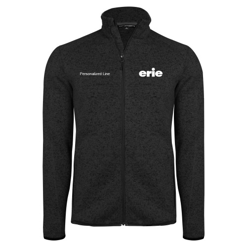  Black Heather  Sweater Fleece Jacket - erie