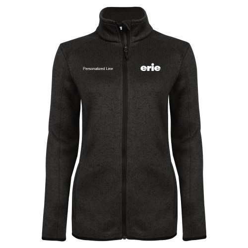 Erie Family Health Womens Black Heather Fleece Jacket