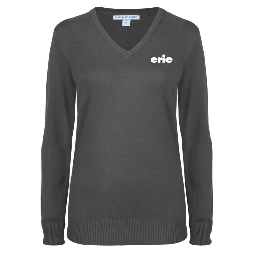  Womens Charcoal Heather VNeck Sweater - erie