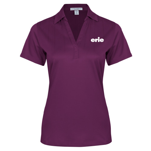  Womens Purple Performance Fine Jacquard Polo - erie