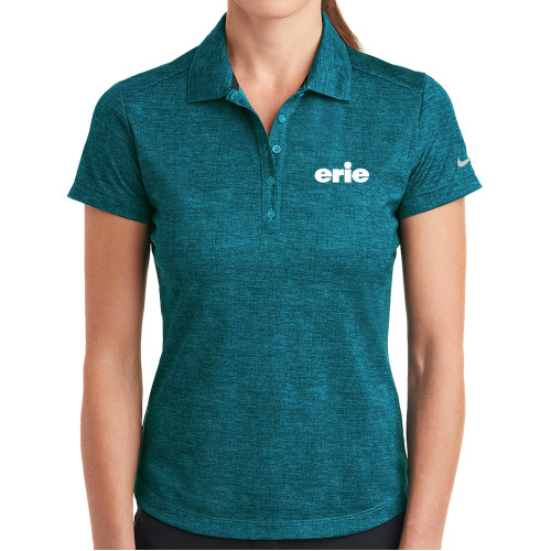  Nike Womens Teal Dri Fit Crosshatch Polo - erie