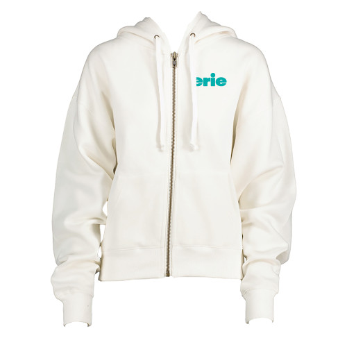  ENZA Womens White Boxy Full Zip Hood - erie