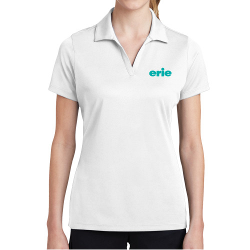  Womens White Dry Mesh Polo - erie