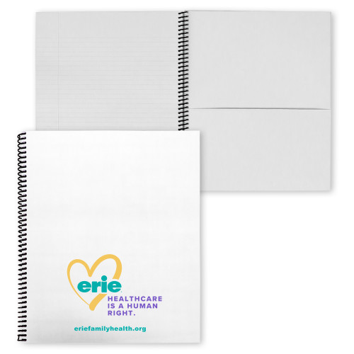  College Spiral Notebook w/Black Coil - Erie Healthcare Is A Human Right