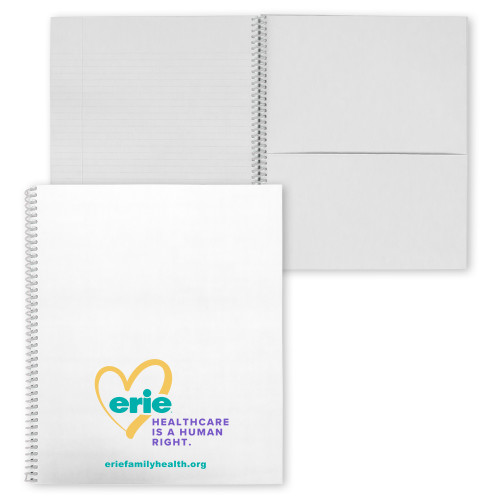  College Spiral Notebook w/Clear Coil - Erie Healthcare Is A Human Right
