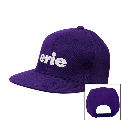  Purple Twill Flat Bill Snapback Hat - erie
