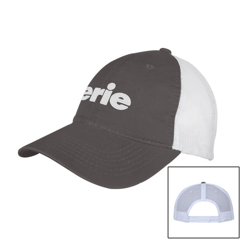  Charcoal/White Mesh Back Unstructured Low Profile Hat - erie
