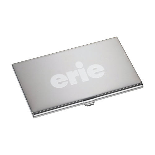  Traverse Silver Business Card Holder - erie Engraved