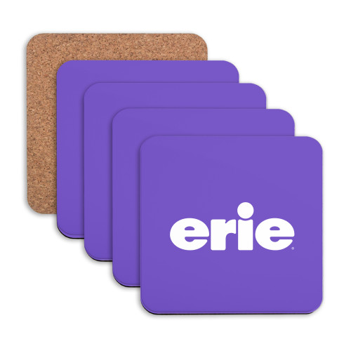  Hardboard Coaster w/Cork Backing 4/set - erie
