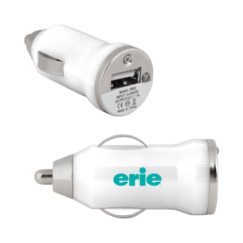  On the Go White Car Charger - erie