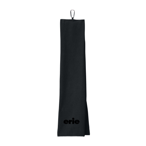  Black Waffle Microfiber Golf Towel - erie