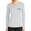 Thumbnail image for  Womens White Performance Long Sleeve V Neck Shirt