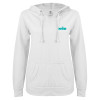 Thumbnail image for  ENZA Womens White V Notch Raw Edge Fleece Hoodie