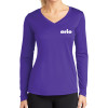 Thumbnail image for  Womens Purple Performance Long Sleeve V Neck Shirt
