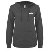 Thumbnail image for  ENZA Womens Dark Heather V Notch Raw Edge Fleece Hoodie
