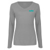 Thumbnail image for  Womens Grey Long Sleeve V Neck Tee 