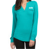 Thumbnail image for  Ladies Lux Teal Split Neck Blouse