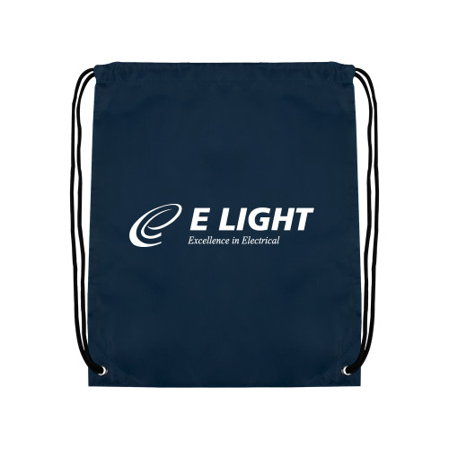  Navy Drawstring Backpack - E Light Electric with Tagline