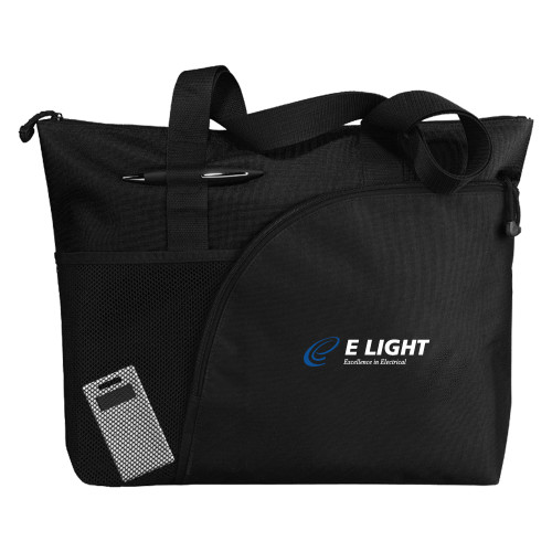  Excel Black Sport Utility Tote - E Light Electric with Tagline