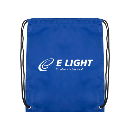  Royal Drawstring Backpack - E Light Electric with Tagline