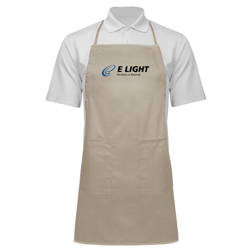  Full Length Khaki Apron - E Light Electric with Tagline