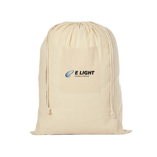  Natural Cotton Laundry Bag - E Light Electric with Tagline