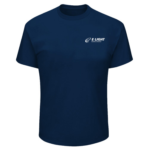  Tall Navy T Shirt - E Light Electric with Tagline