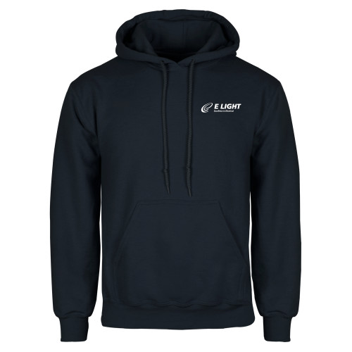 Navy Fleece Hoodie - E Light Electric with Tagline