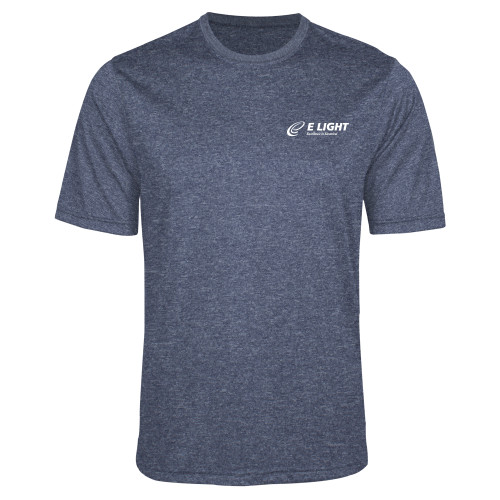  Navy Heather Performance Contender Tee - E Light Electric with Tagline