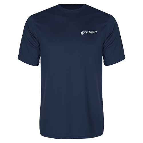  Navy Performance Tee - E Light Electric with Tagline
