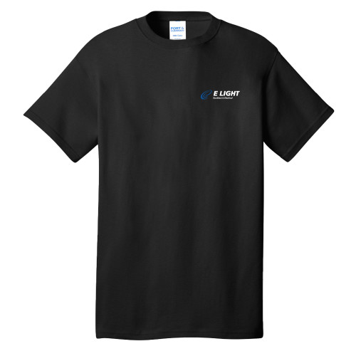  Extended Black T Shirt - E Light Electric with Tagline
