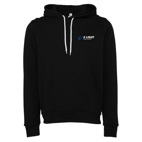  Bella + Canvas Black Fleece Hood - E Light Electric with Tagline