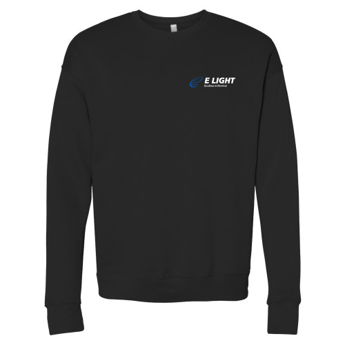  Bella + Canvas Black Fleece Crew - E Light Electric with Tagline