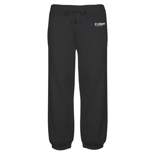  ENZA Womens Black Banded Fleece Capri - E Light Electric with Tagline