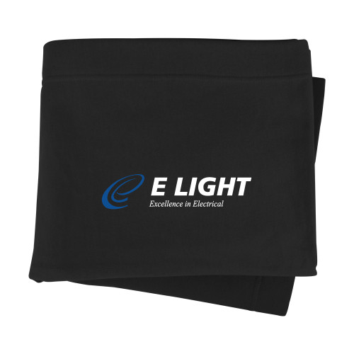  Black Sweatshirt Blanket - E Light Electric with Tagline