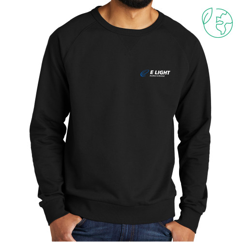  Allmade Black Organic French Terry Crewneck Sweatshirt - E Light Electric with Tagline