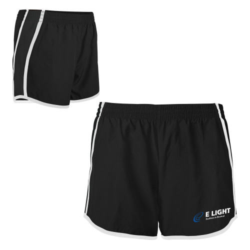  Womens Black/White Team Short - E Light Electric with Tagline