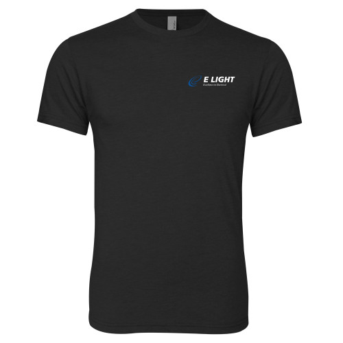  Next Level Black Triblend Tee - E Light Electric with Tagline