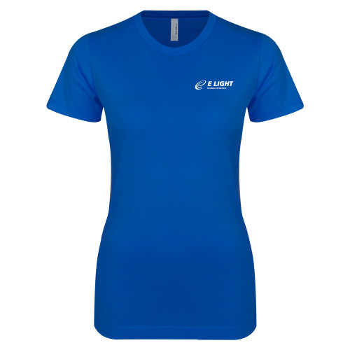  Next Level Womens Royal Boyfriend Tee - E Light Electric with Tagline
