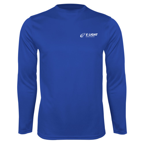  Royal Performance Long Sleeve Shirt - E Light Electric with Tagline