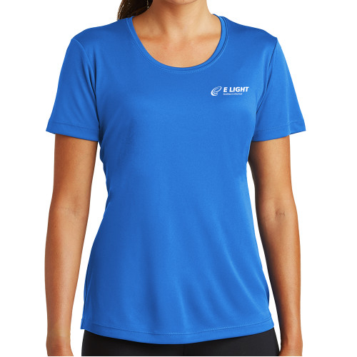  Womens Royal Performance Tee - E Light Electric with Tagline