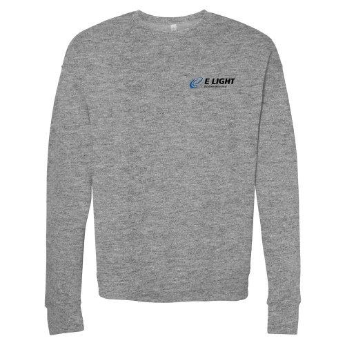  Bella + Canvas Heather Grey Fleece Crew - E Light Electric with Tagline