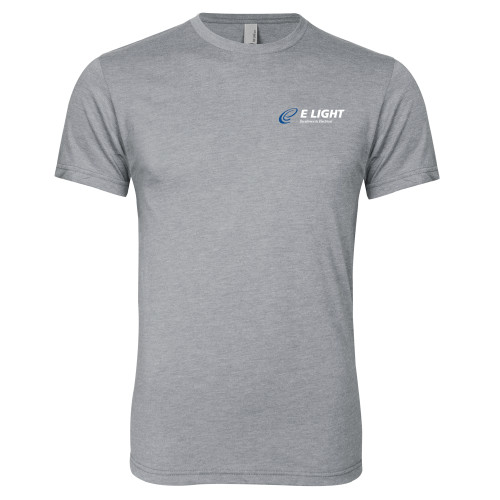  Next Level Heather Grey Triblend Tee - E Light Electric with Tagline
