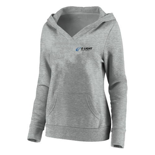  Womens Plus Heather Grey Hoodie - E Light Electric with Tagline