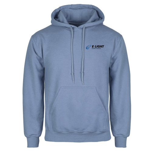  Light Blue Fleece Hoodie - E Light Electric with Tagline